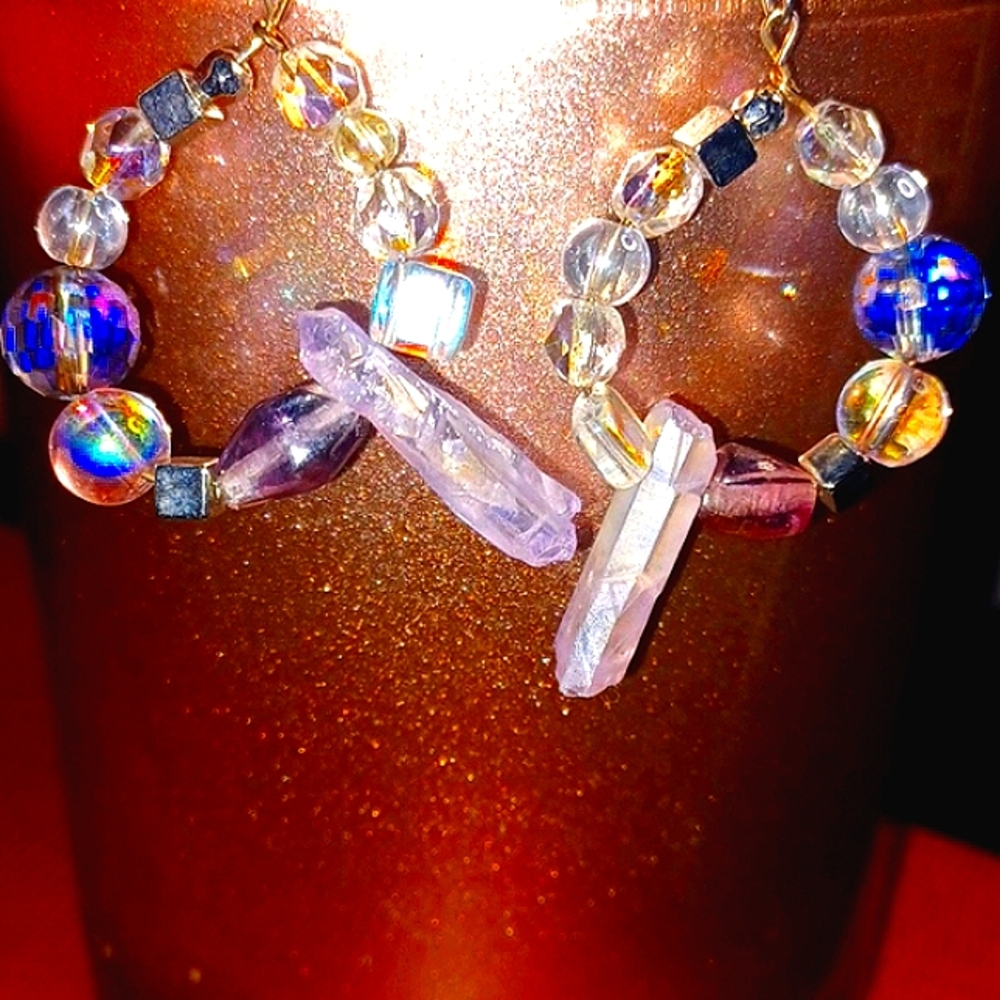 🎉🎀💕Lavender Galaxy Earrings